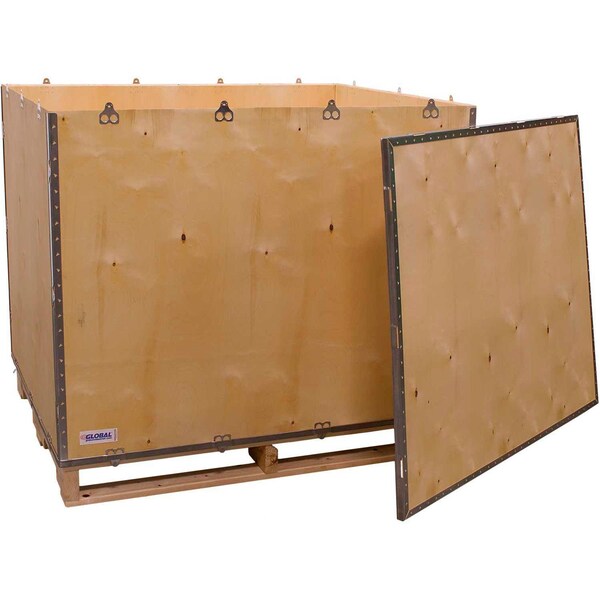 47.25 in x 39.25 in x 36.5 in 6 Panel Shipping Crate, Brown, Plywood